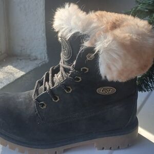 Lugz Black Fur-Lined Boots